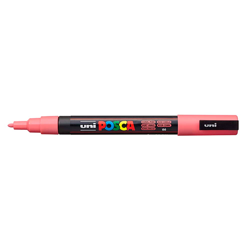 Uni Posca Marker 0.9-1.3mm Fine Coral Pink PC-3M - Cafe Supply