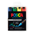 Uni Posca Marker 4.5-5.5mm 4 Pack Green Yellow Red Blue PC-7M - Cafe Supply