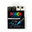 Uni Posca Marker 4.5-5.5mm 4 Pack Black White PC-7M - Cafe Supply