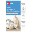 Avery Durable Kitchen Labels 70 x 40 mm Rectangle 16 - Cafe Supply