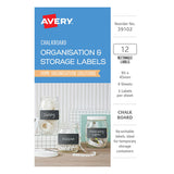 Avery Chalkboard O&S Labels - A6 Rect 95x45mm 12up 4 Sheets - Cafe Supply