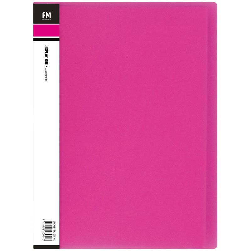 FM Display Book Vivid A4 Shocking Pink 20 Pocket - Cafe Supply