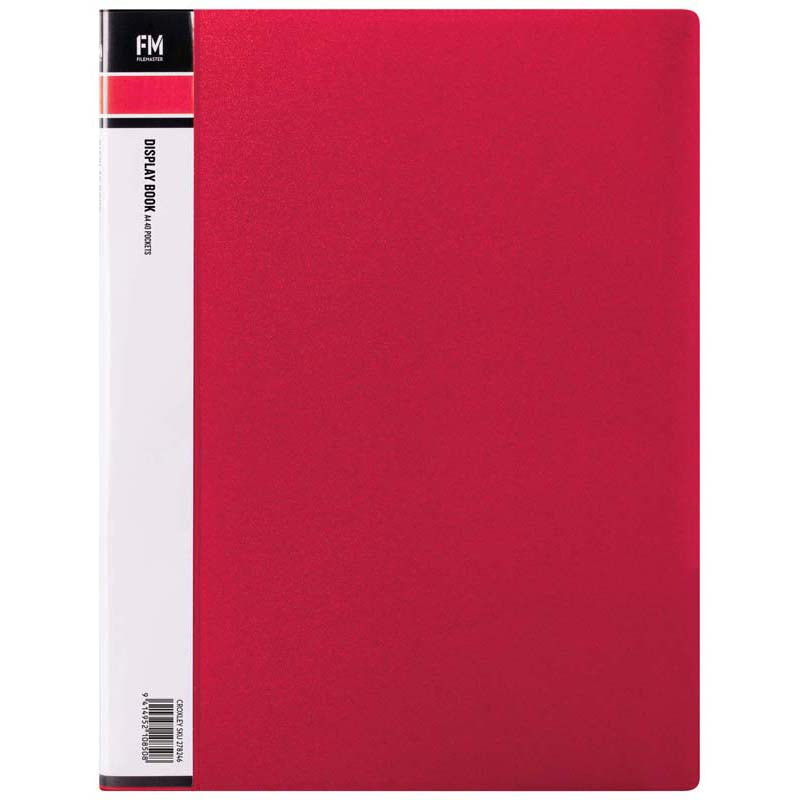 FM Display Book A4 Red 40 Pocket - Cafe Supply