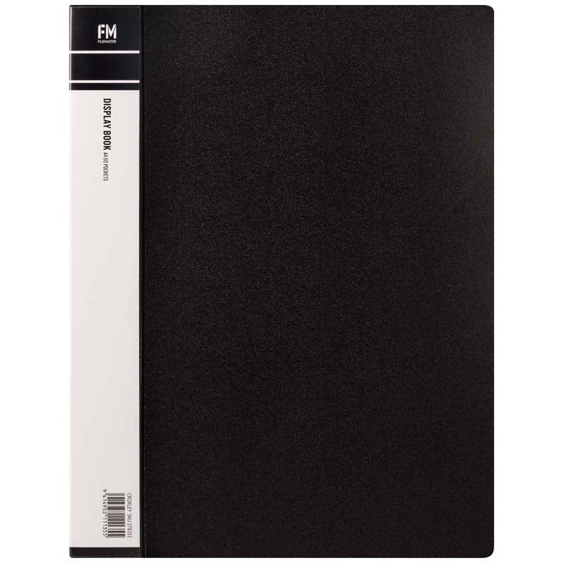 FM Display Book A4 Black 60 Pocket - Cafe Supply