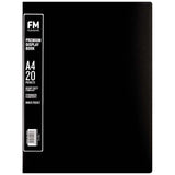 FM A4 Premium Display Book 20 Pocket Black - Cafe Supply