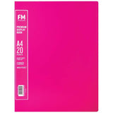 FM A4 Premium Display Book 20 Pocket Shocking Pink - Cafe Supply