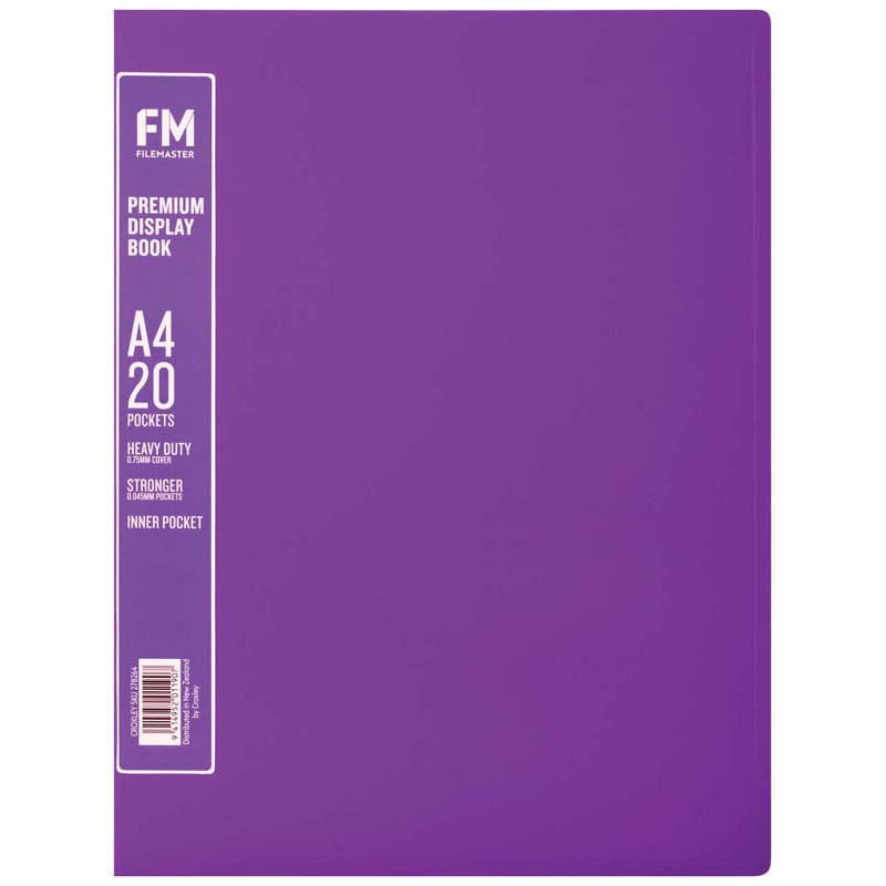 FM A4 Premium Display Book 20 Pocket Passion Purple - Cafe Supply