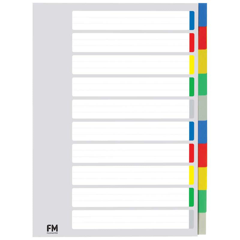 FM Indices A4 10 Tab Colour - Cafe Supply