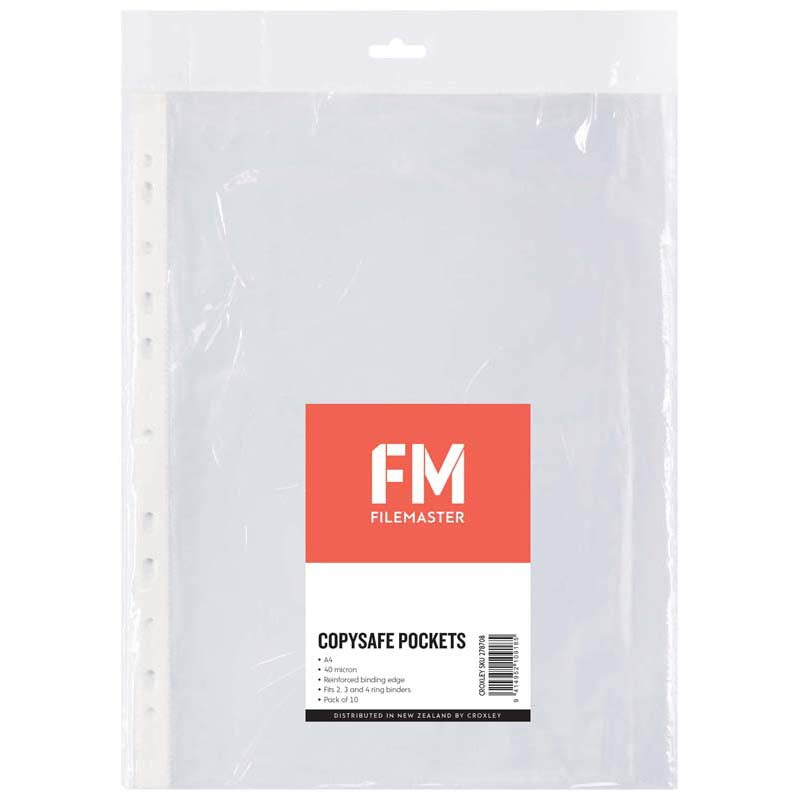 FM Pocket Copysafe A4 Hangsell 10 Pack - Cafe Supply