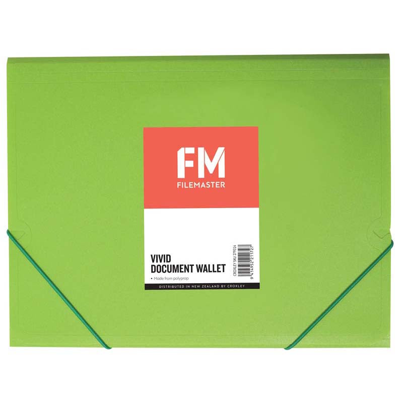 FM Document Wallet Vivid Lime Green A4 - Cafe Supply