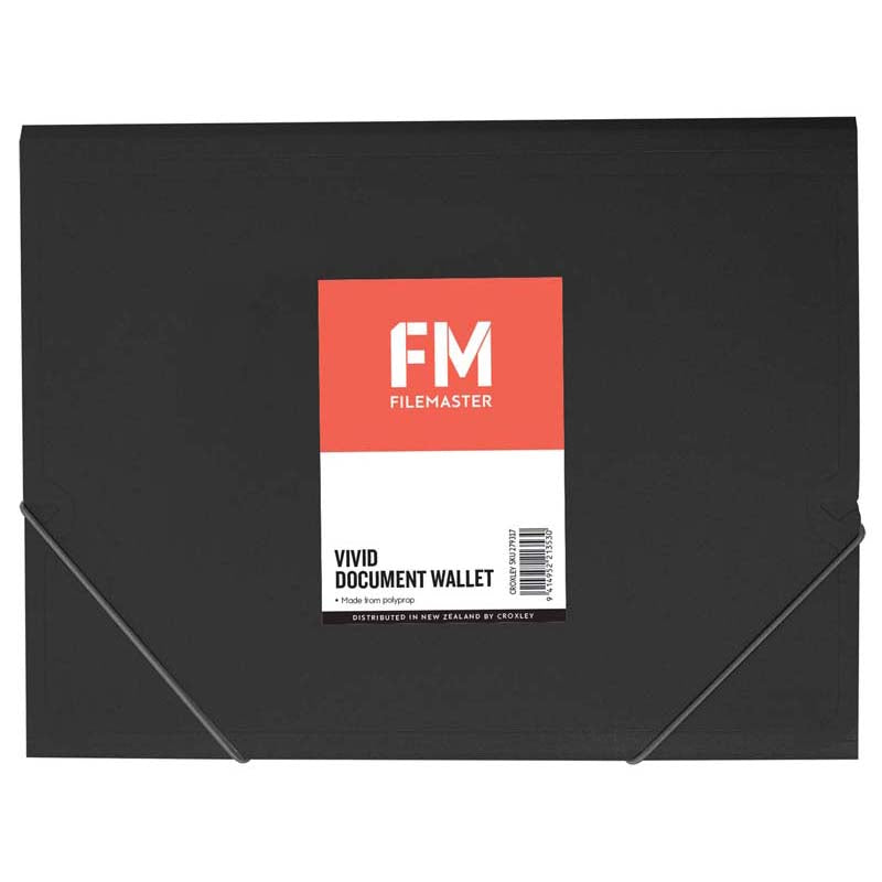 FM Document Wallet Vivid Cat Black A4 - Cafe Supply