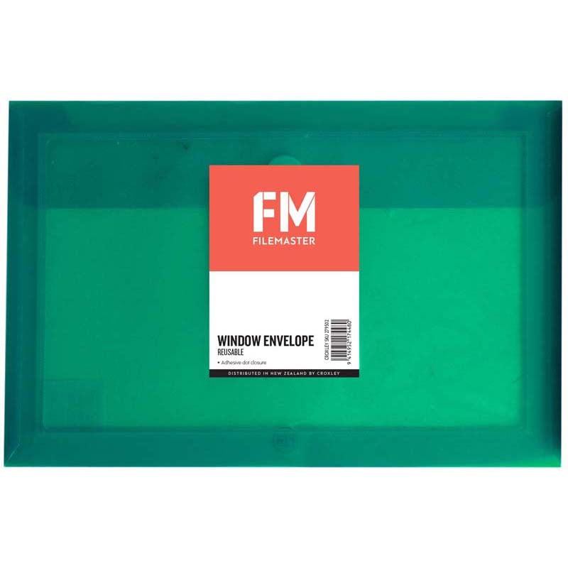 FM Envelope Reusable Green Window Polyprop - Cafe Supply