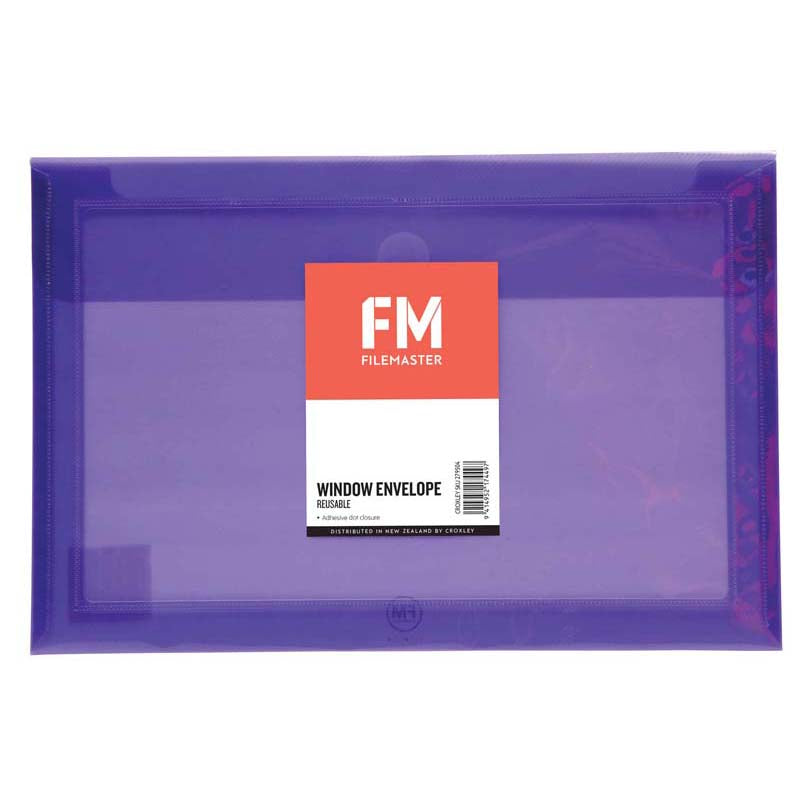 FM Envelope Reusable Purple Window Polyprop - Cafe Supply