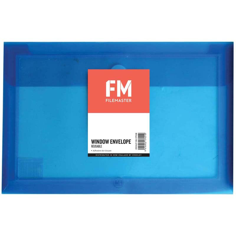 FM Envelope Reusable Blue Window Polyprop - Cafe Supply