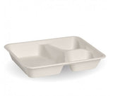 3-COMPARTMENT WHITE BIOCANE TAKEAWAY BASE - Cafe Supply