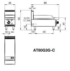 300 MM HOTPLATE LPG AT80G3G-C-LPG - Cafe Supply