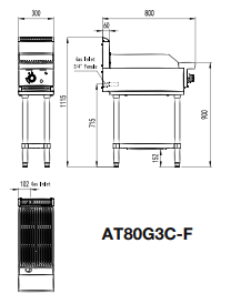 300 MM RADIANT CHAR GRILLS LPG AT80G3C-F-LPG - Cafe Supply