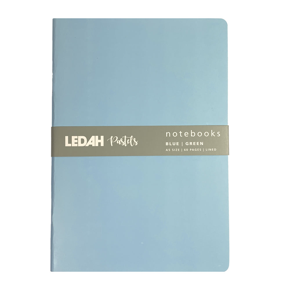 Ledah Pastels Notebook A5 Pack 2 Blue and Green - Cafe Supply