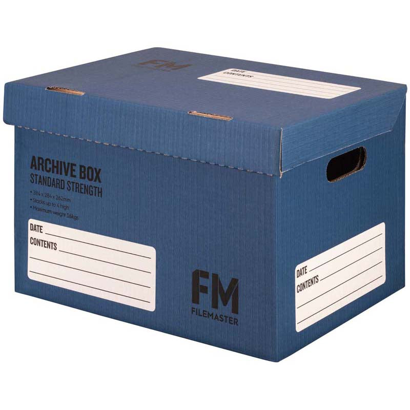 FM Box Archive Blue Standard Strength 384x284x262mm Inside Measure - Cafe Supply