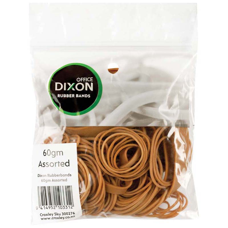 Dixon Rubber Bands 60gm Assorted - Cafe Supply