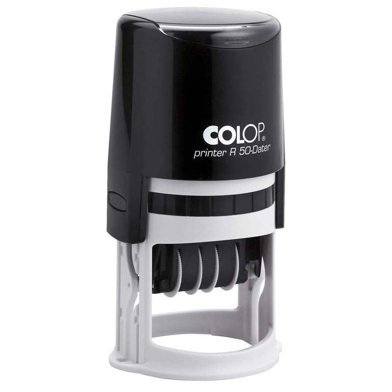 Colop Stamp Printer R50 Round Black 50mm Dia - Cafe Supply