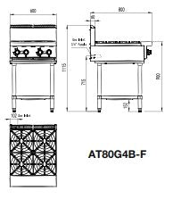 4 BURNER COOK TOP NG AT80G4B-F-NG - Cafe Supply