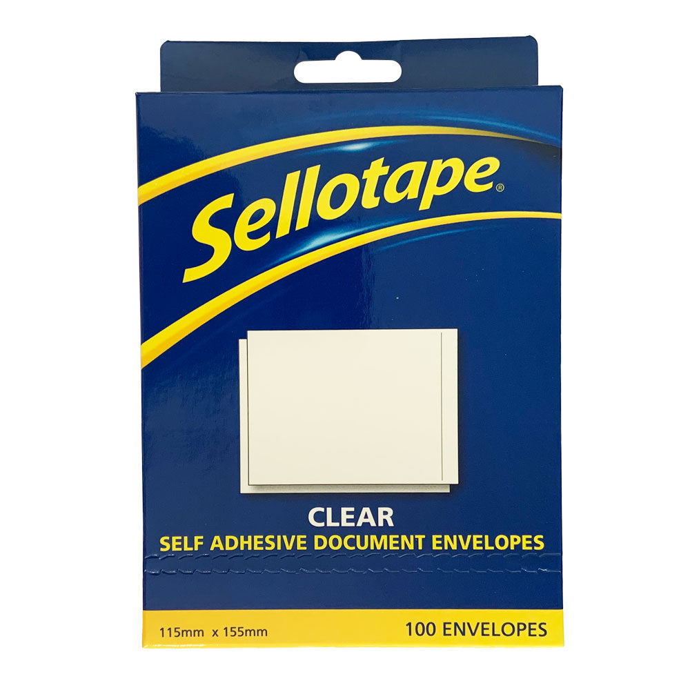 Sellotape Labelopes Clear 115x155mm 100/Pkt - Cafe Supply