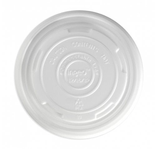 430-950ML / 12-32OZ BIOBOWL PLA WHITE LID - Cafe Supply