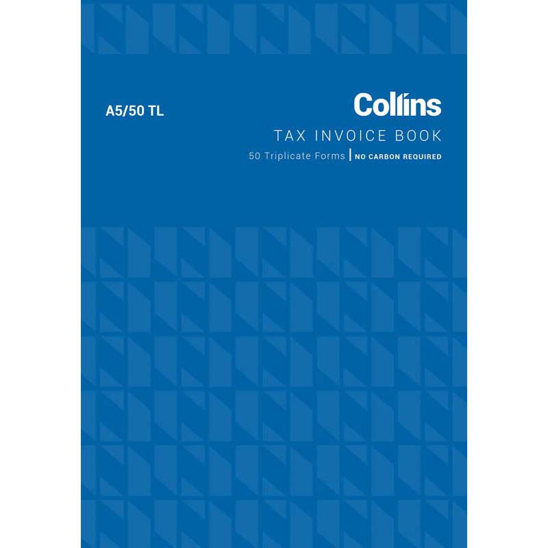 Collins Tax Invoice A5/50TL No Carbon Required - Cafe Supply