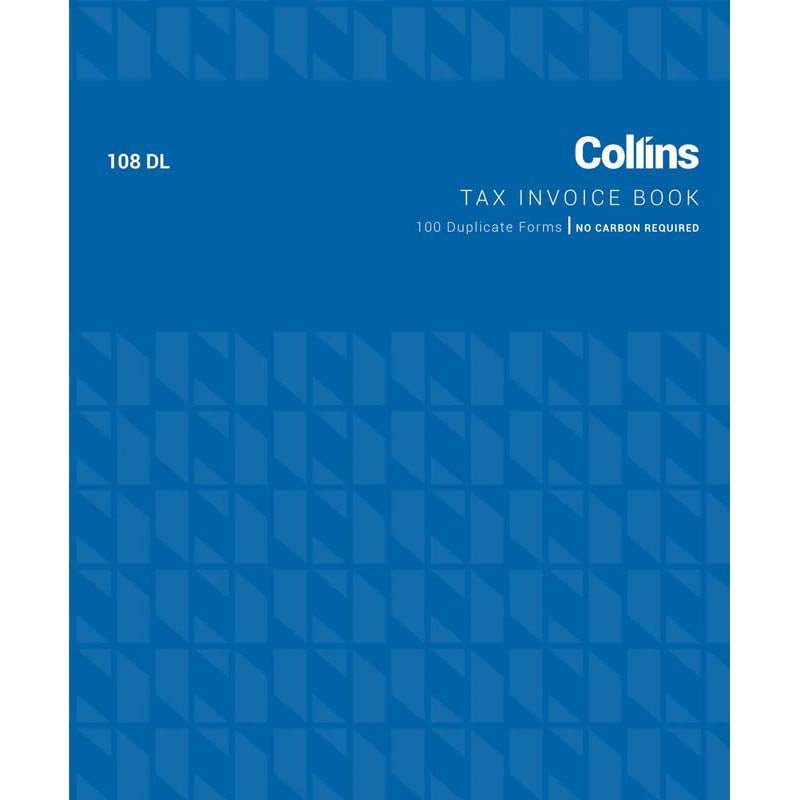 Collins Tax Invoice 108DL Duplicate No Carbon Required - Cafe Supply