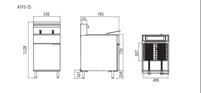 5 TUBES GAS DEEP FRYER W535 X D765 X H1128 COOKRITE ATFS-75-NG - Cafe Supply