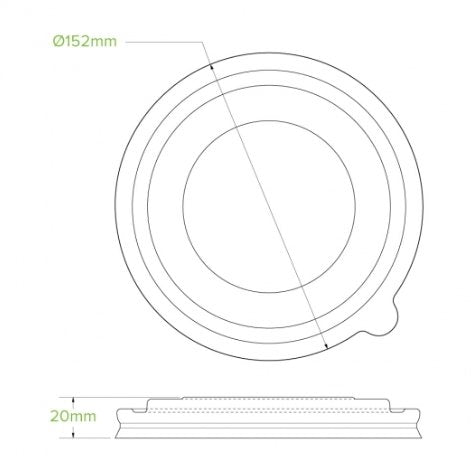 500-1,000ML KRAFT BIOBOWL PLA LID - Cafe Supply