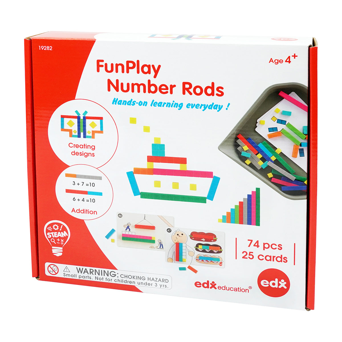 EDX FunPlay Number Rods 74 Piece Set - Cafe Supply