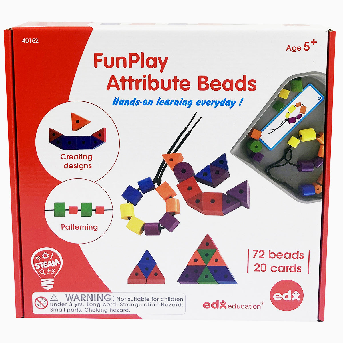 EDX FunPlay Attribute Beads 72 Piece Set - Cafe Supply