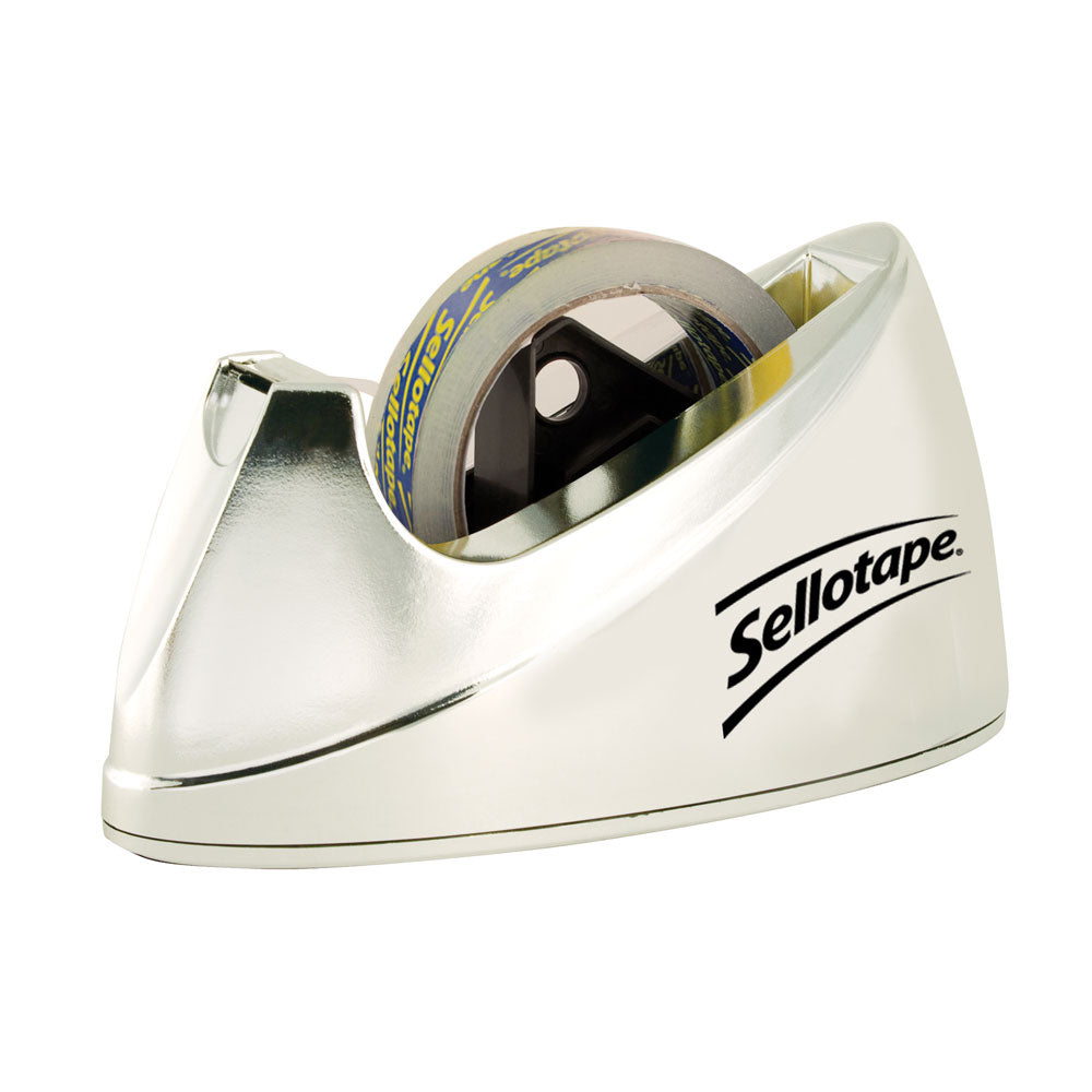 Sellotape Chrome Tape Dispenser Large 66m - Cafe Supply