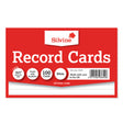 Silvine Record Cards 8x5 Ruled White - Cafe Supply