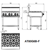 6 BURNER COOK TOP LPG AT80G6B-F-LPG - Cafe Supply