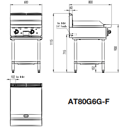 600MM HOTPLATE LPG AT80G6G-F-LPG - Cafe Supply