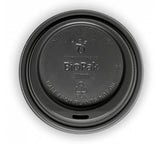 8-20OZ (90MM DIA) PLA BLACK LARGE LID - Cafe Supply