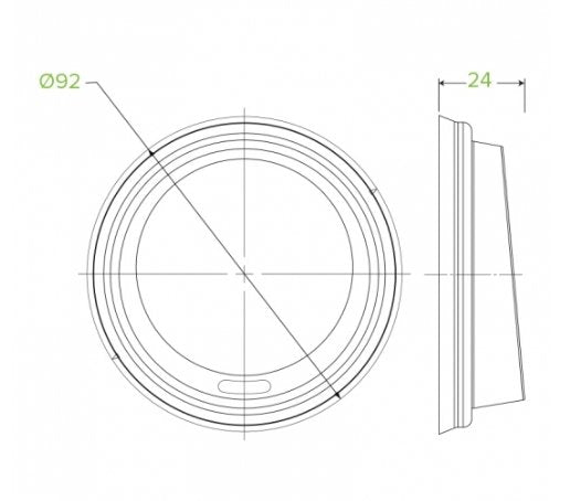 8-20OZ (90MM DIA) PLA BLACK LARGE LID - Cafe Supply