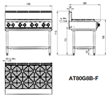 8 BURNER COOK TOP NG AT80G8B-F-NG - Cafe Supply