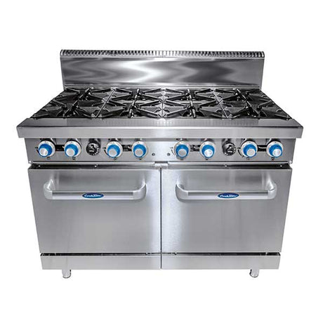 8 BURNER WITH OVEN W1219 X D790 X H1165 COOKRITE ATO-8B-F-NG - Cafe Supply