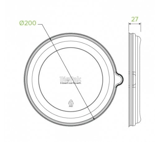 800-1,100 / 24-40OZ RPET BOWL LID - Cafe Supply