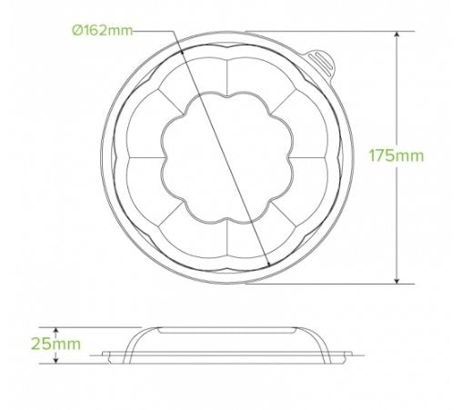 840 & 1,080ML / 24 & 32OZ CLEAR SALAD BIOBOWL LID - Cafe Supply