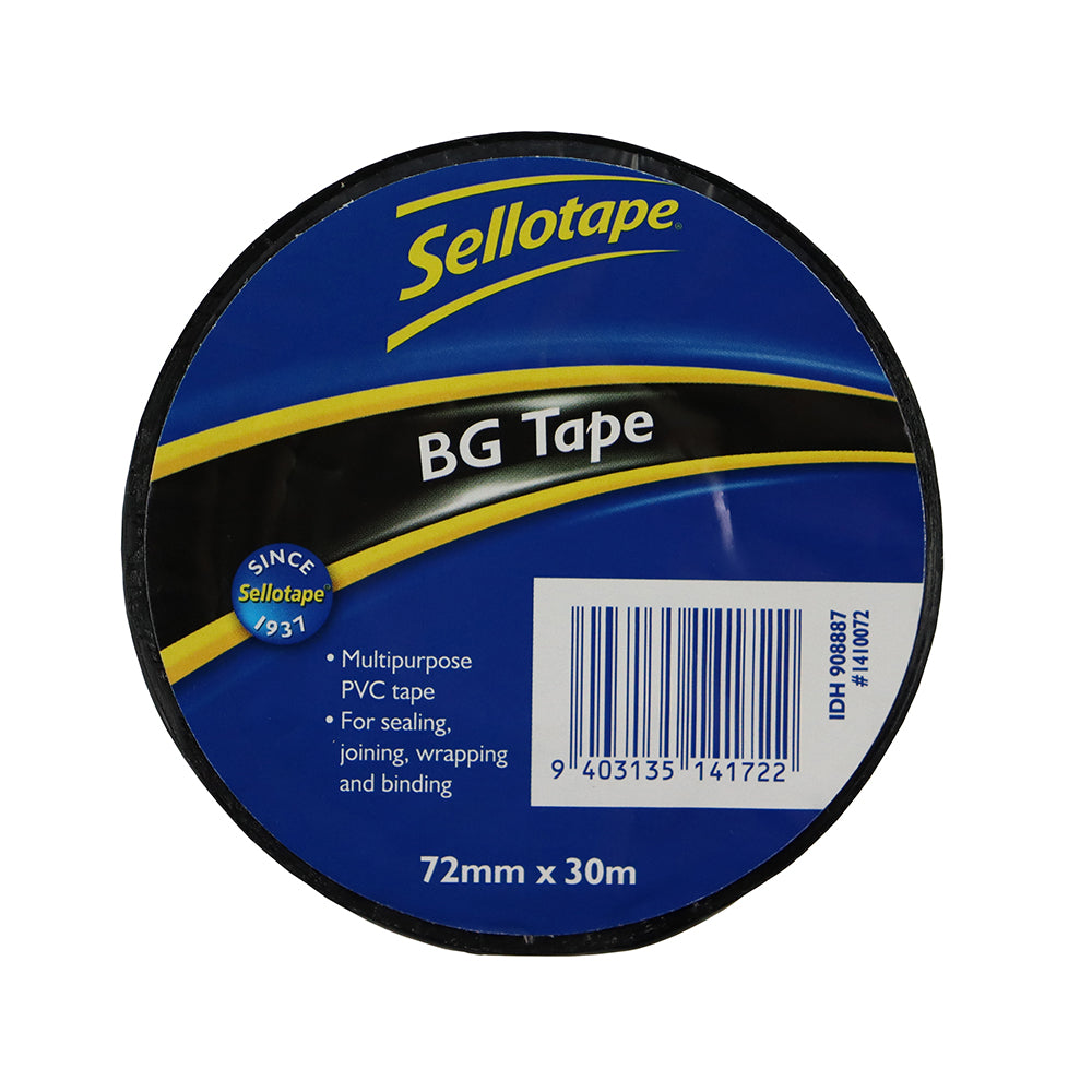 Sellotape 1410 BG Tape Black 72mmx30m - Cafe Supply