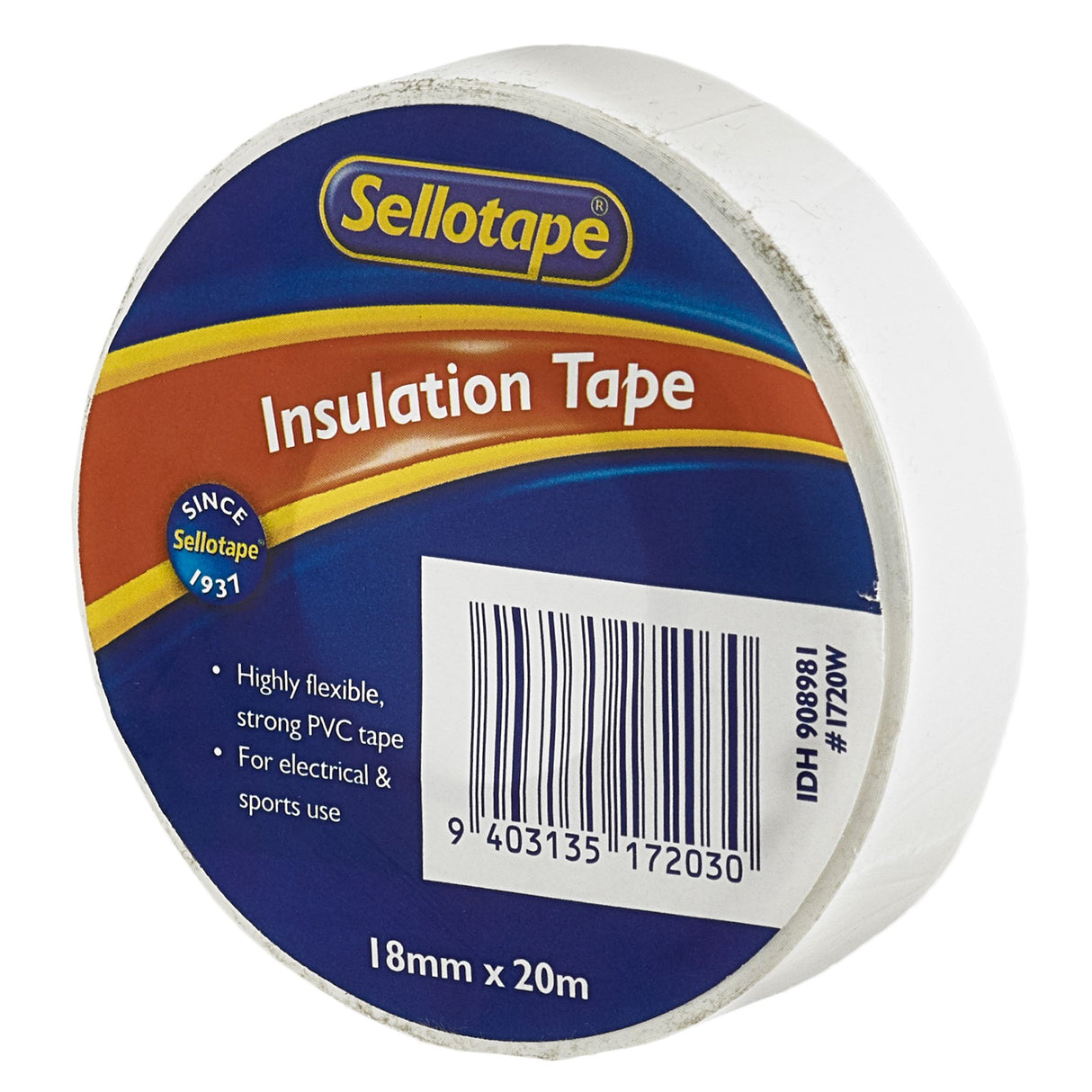 Sellotape 1720W Insulation White 18mmx20m - Cafe Supply