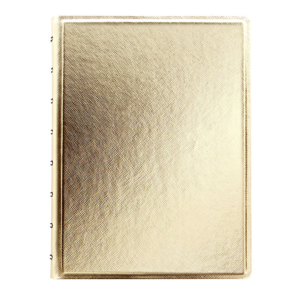 Filofax Notebook A5 Saffiano Gold Lined - Cafe Supply