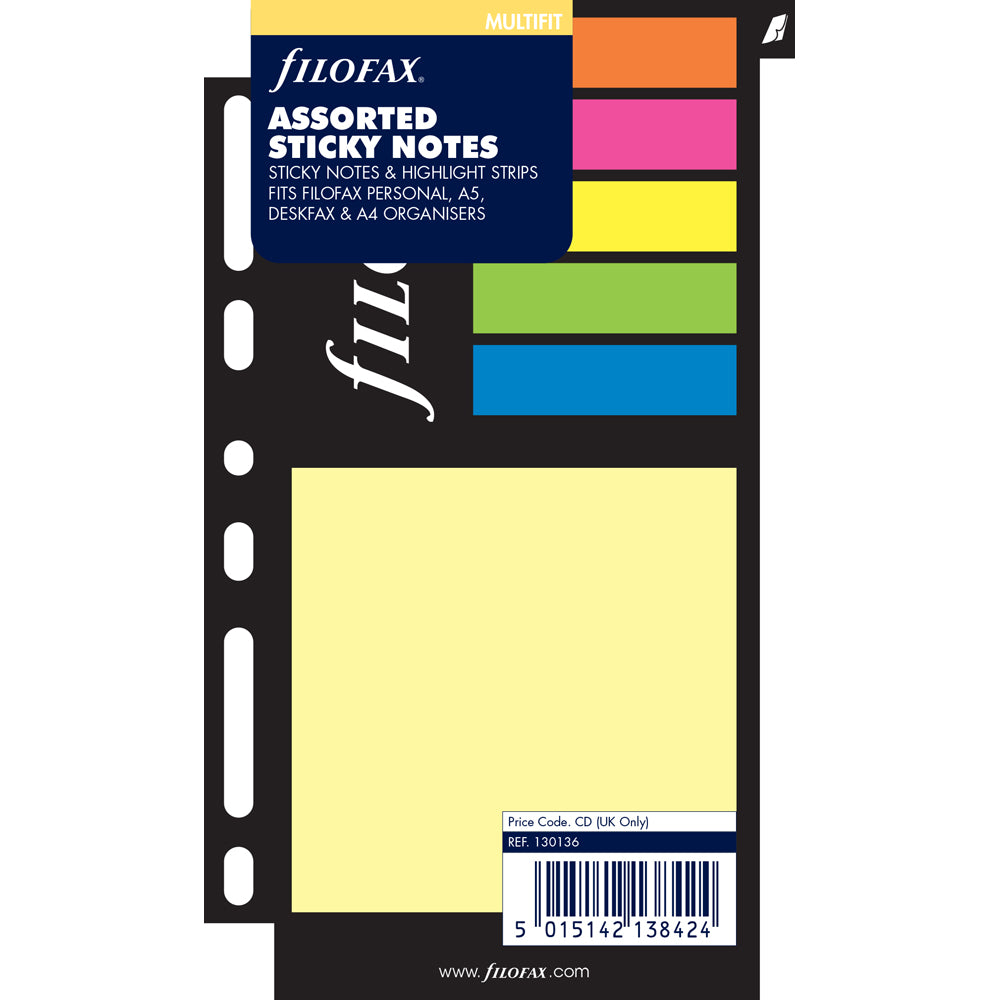 Filofax Personal Assorted Sticky Notes Refill - Cafe Supply