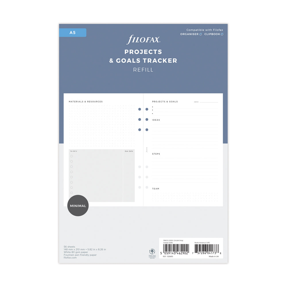 Filofax A5 Project Management Refill Pack - Cafe Supply