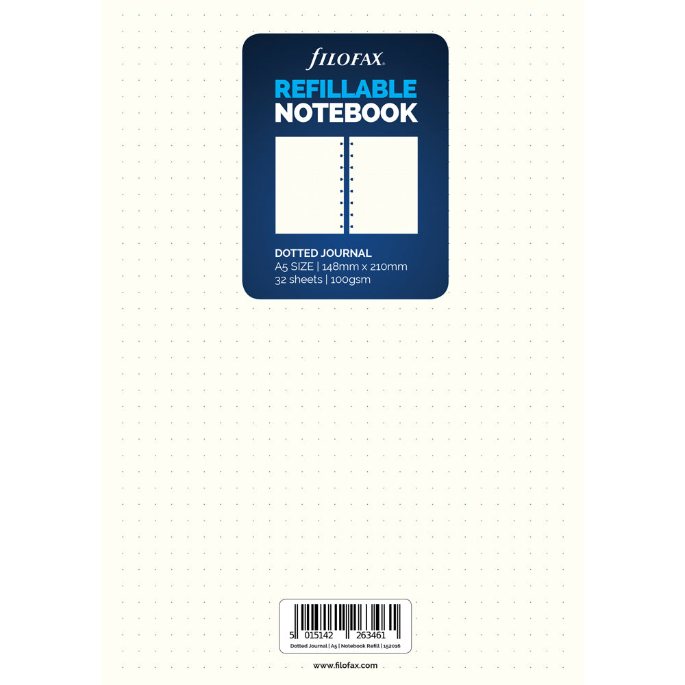 Filofax Notebook A5 Notes Dotted Refill - Cafe Supply